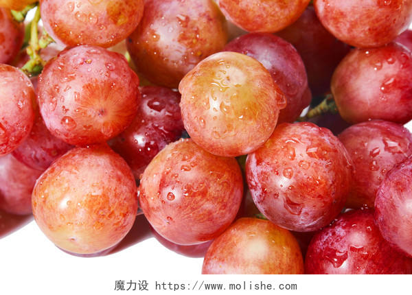 白底水果特写新鲜水果红提提子葡萄